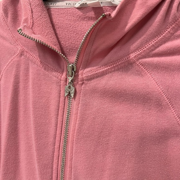 Victoria’s Secret Zip Up Hoodie - Love VS Pink Zip Up Lightweight Jacket sz LG - Picture 3 of 9